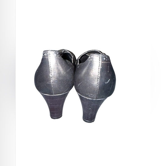 Brighton Trent Black Leather WingTip Brogue Pointed Toe Heels Shoes Women Sz 8 M - Picture 6 of 8